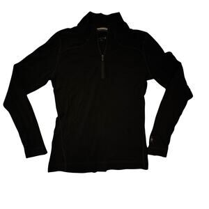 Smartwool women’s Thermal Max Merino Wool 1/4 Zip Black Large Base Layer